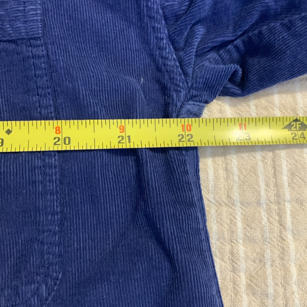 NAF NAF PARIS FRANCE FRENCH INDIGO COBALT BLUE CORDUROY SHIRT - Picture 10 of 13